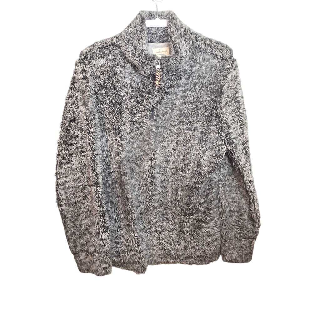 Weatherproof Vintage Gray‎ Sherpa 1/4 Zip Pullover Soft Cozy Womens L